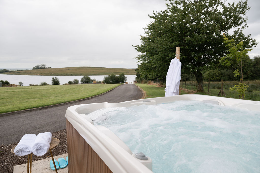 A private hot tub with a Lough Erne view