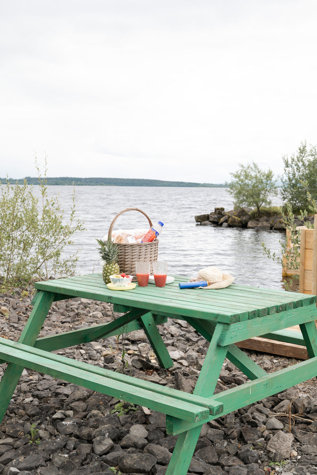 Lakeside seating for a picnic at your leisure — bring your own picnic