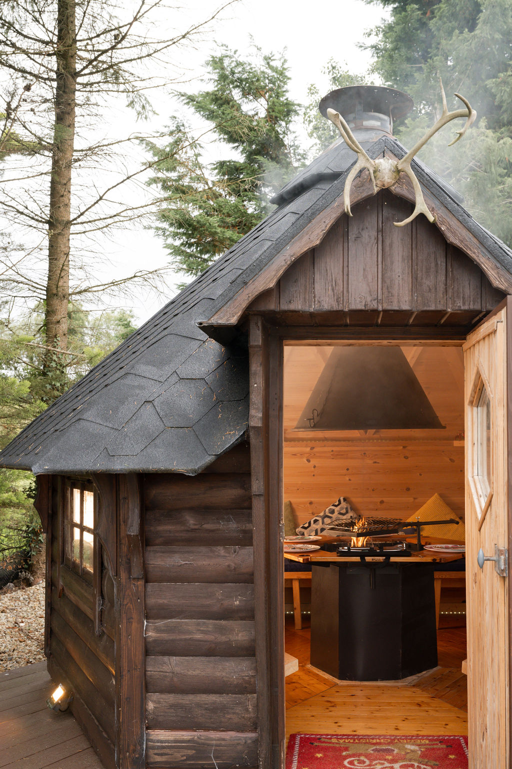 The traditional timber BBQ hut